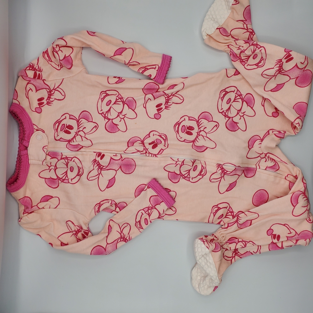 Disney Pink Bby Girl Minnie Mouse One Piece Pajama Size 18 Months